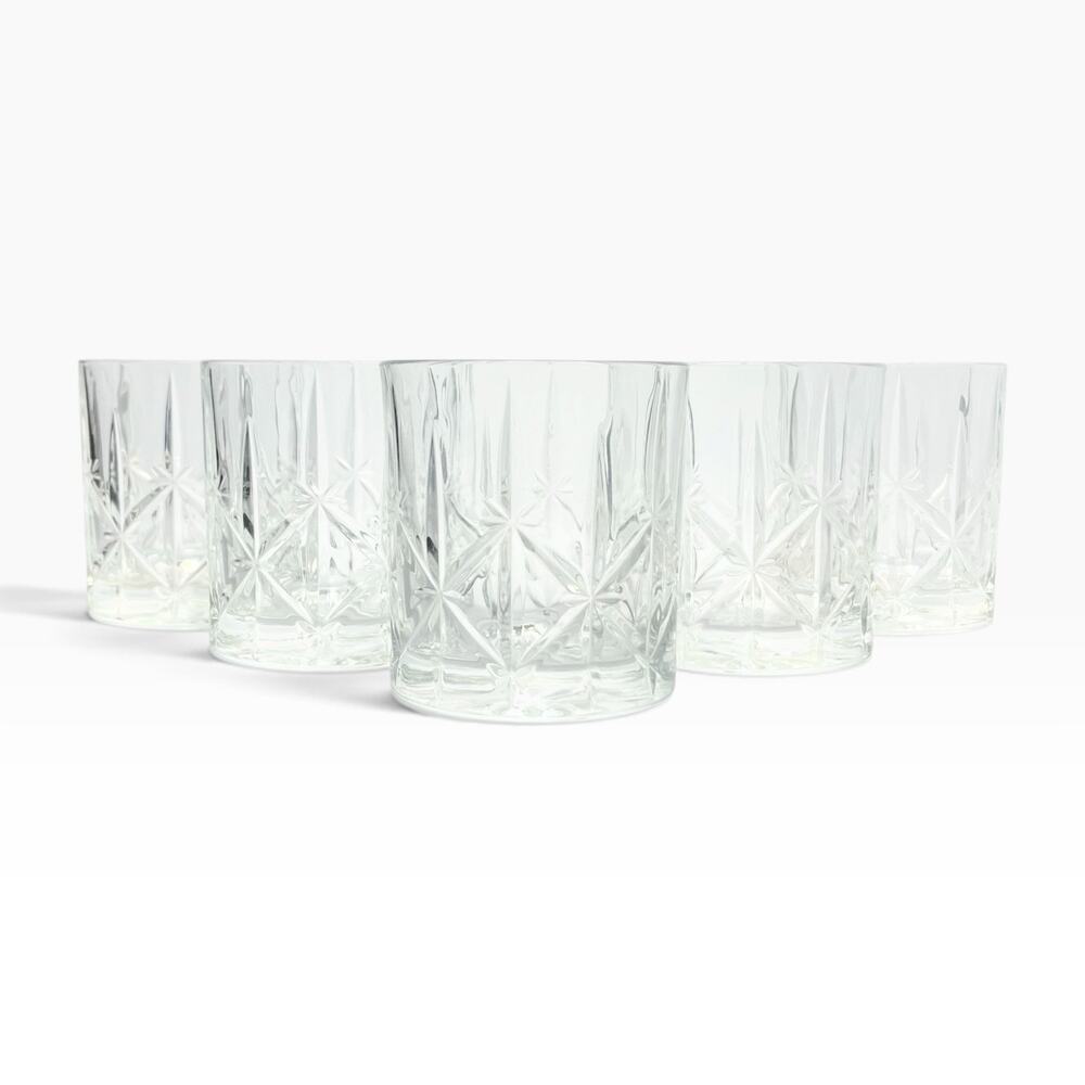 Waterford (Marquis) Sparkle” 5 Crystal Double Old Fashioned Glasses 3 3/4” 12oz